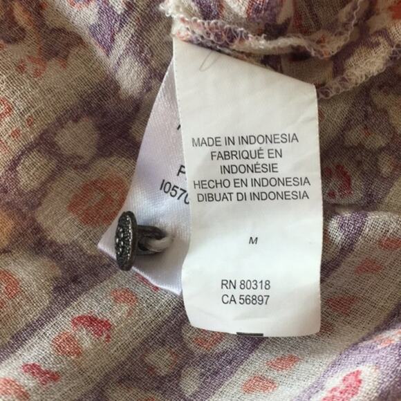 Lucky Brand boho hippie top size M. EUC. Paisley - Picture 7 of 8